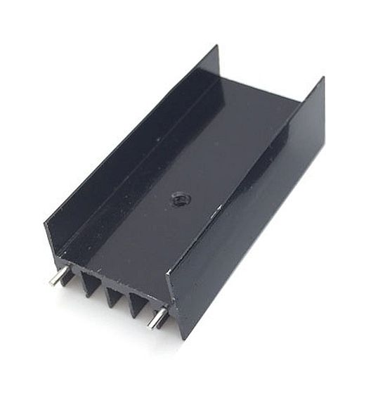 Heatsink 23x16x50mm Aluminium zwart met pins voor TO-220 02